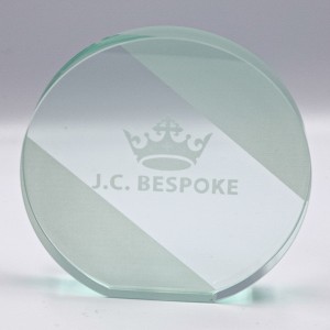 MODERN OVAL EXPRESS GLASS AWARD 140MM (15MM THICK) AVAILABLE IN 3 SIZES 